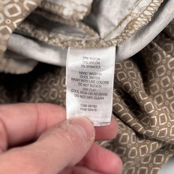 Adrienne Vittadini Pants 8 Geometric Stretch Slim Straight Dressy Career Office - Picture 6 of 14